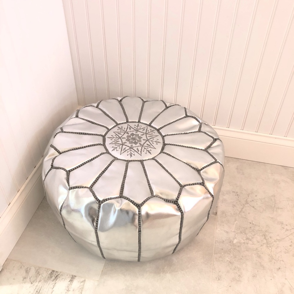 Gorgeous buttery leather pouf